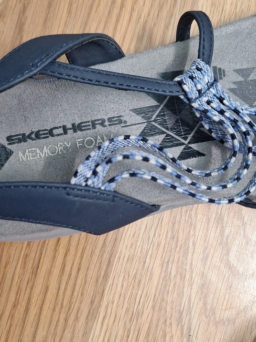 Skechers Reggae Stretch Appeal Z-Gore Slingback Women's Navy and Gray Sandals - Picture 5 of 10